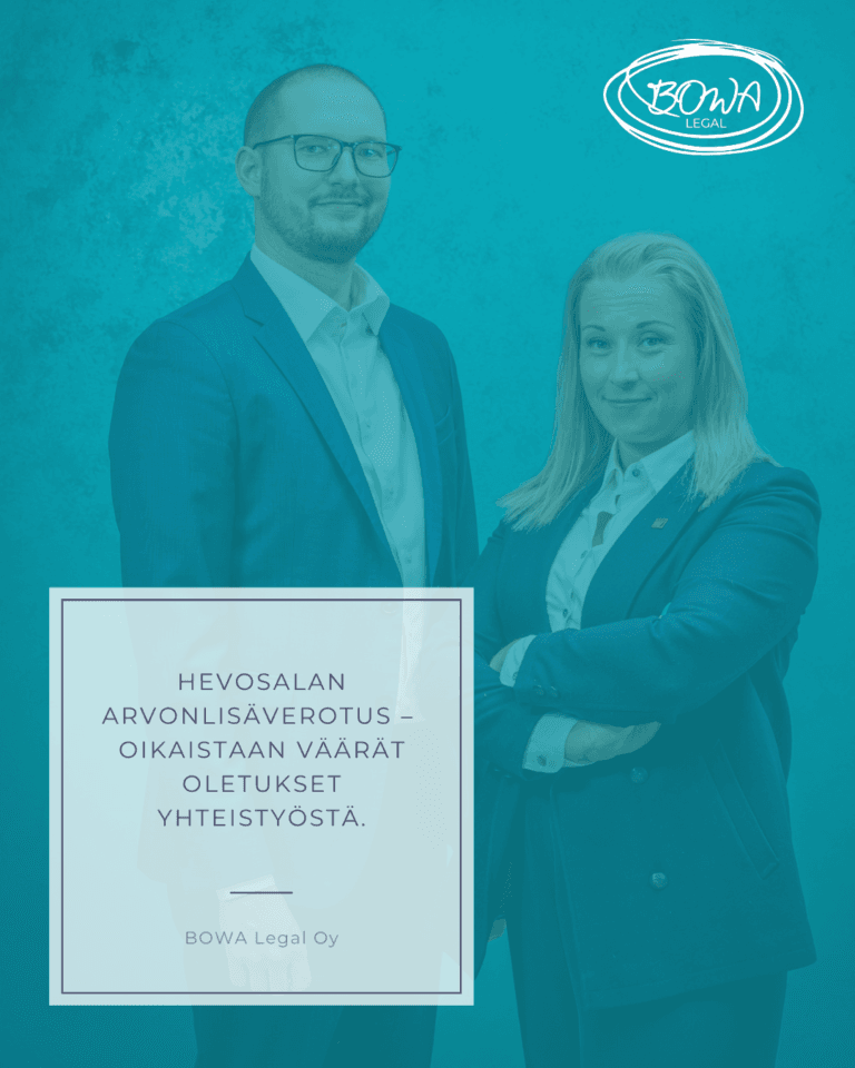 BOWA Legal Oy selventää rooliaan SRL-yhteistyössä Julkisuudessa on esitetty BOWA Legal Oy:tä koskevia virheellisiä oletuksia liittyen yhtiön omistukseen, asiantuntijatyön tekijyyteen sekä Suomen Ratsastajainliiton kanssa tehtyyn yhteistyöhön. Tässä artikkelissa selkeytämme faktat.
